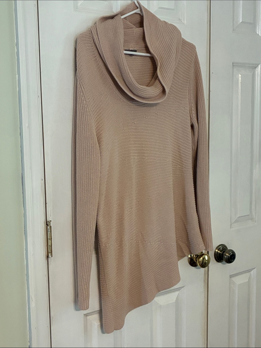 Vince Camuto Neutral Beige Cowl Neck Sweater